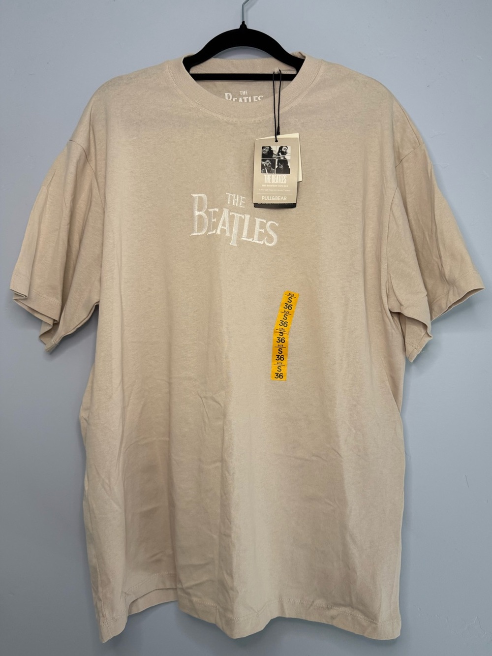 Pull&Bear The Beatles Short-Sleeve Tee in Beige